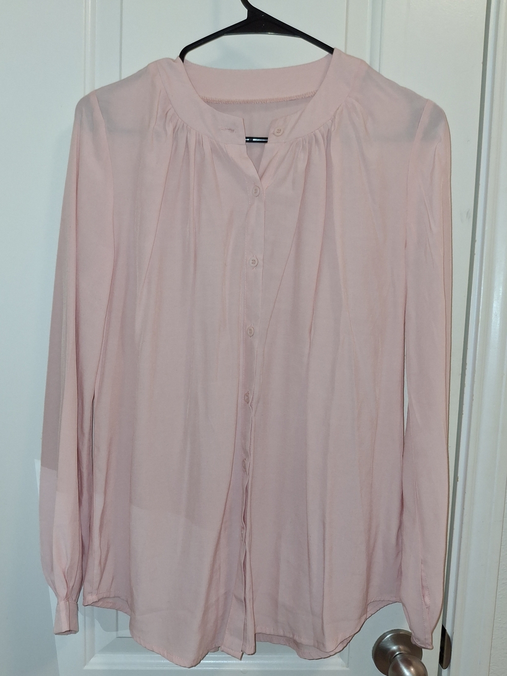 Women’s Lightweight Pink Button-Up Blouse